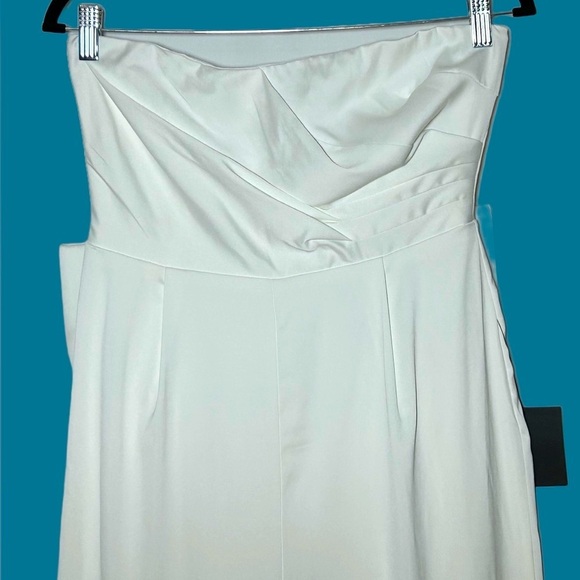 Beloved Bliss Ivory Strapless Slim Leg Bow Jumpsuit, Size Medium - Picture 9 of 15